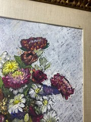 Harry Rorer Niblock (20th c) „Flowers“ Pastel/Crayon Painting – Signed/Signed
