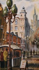 Russian PAINTING. Signed SMOLYANINOV. ARBAT. MOSCOW. 2018