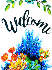 VINTAGE ORIGINAL Welcome Bluebonnets Wild Flowers Oil Panel Painted on Wood