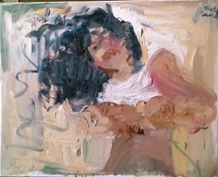 16″x20″ Boudoir Cubism Figure Woman Oil Painting on Canvas Original Signed