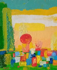 Abstract Impasto Painting Original Art Impression Oil Painting 7.9 x 9.9 in