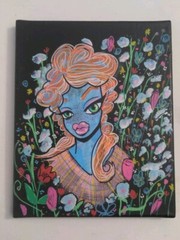 Flower Girl Acrylic Painting By Chelly Peyrefitte Aka Mission From Göd *OOAK