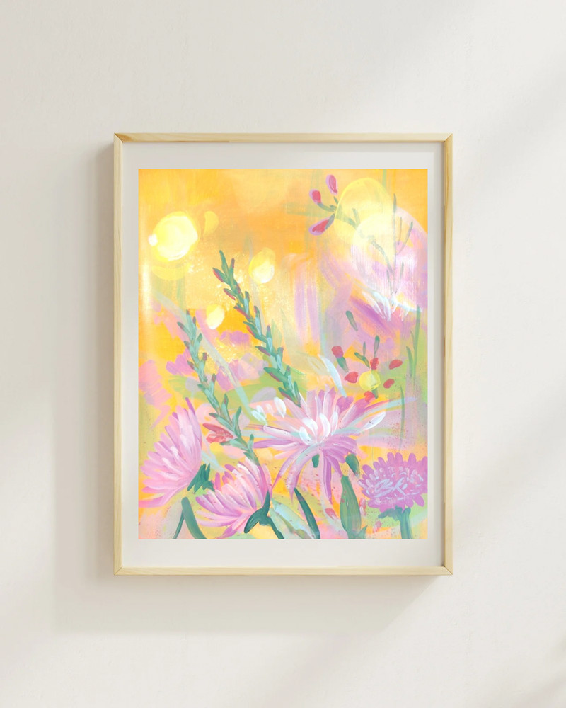 OSKI Glowing Lilac Floral 11×14 Paper Fine Art Original Expressionism Painting