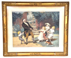 Frederick Morgan Tug Of War Signed Lithograph Framed Victorian Children Print