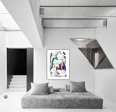 Wall Art Watercolor Painting Drawing 2 Ladies Well Known Artist Celebrity Famous
