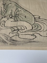 ANTIQUE DRAWING PAINTING JAPANESE MASTERFUL UNSIGNED POSSIBLY KUNIYOSHI WOMAN