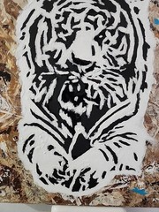 White Tiger Acrylic Original 3D Painting Unframed 11×14 Stretched Canvas