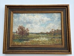 ANTIQUE IMPRESSIONIST PAINTING LANDSCAPE AMERICAN SIGNED RICHARDS OIL 1910’S
