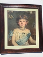 1883 Large Portrait Watercolor German Artist Helene Peschel Great Condition