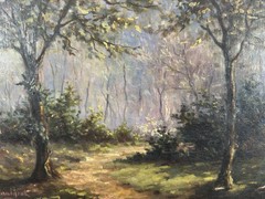 Théodore Saulgeot (XIX-XX) Oil On Panel Located In St Cloud In 1918