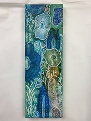 Gallery Price $300 4”x12” Hand Painted Alcohol Ink Painting Abstract Art