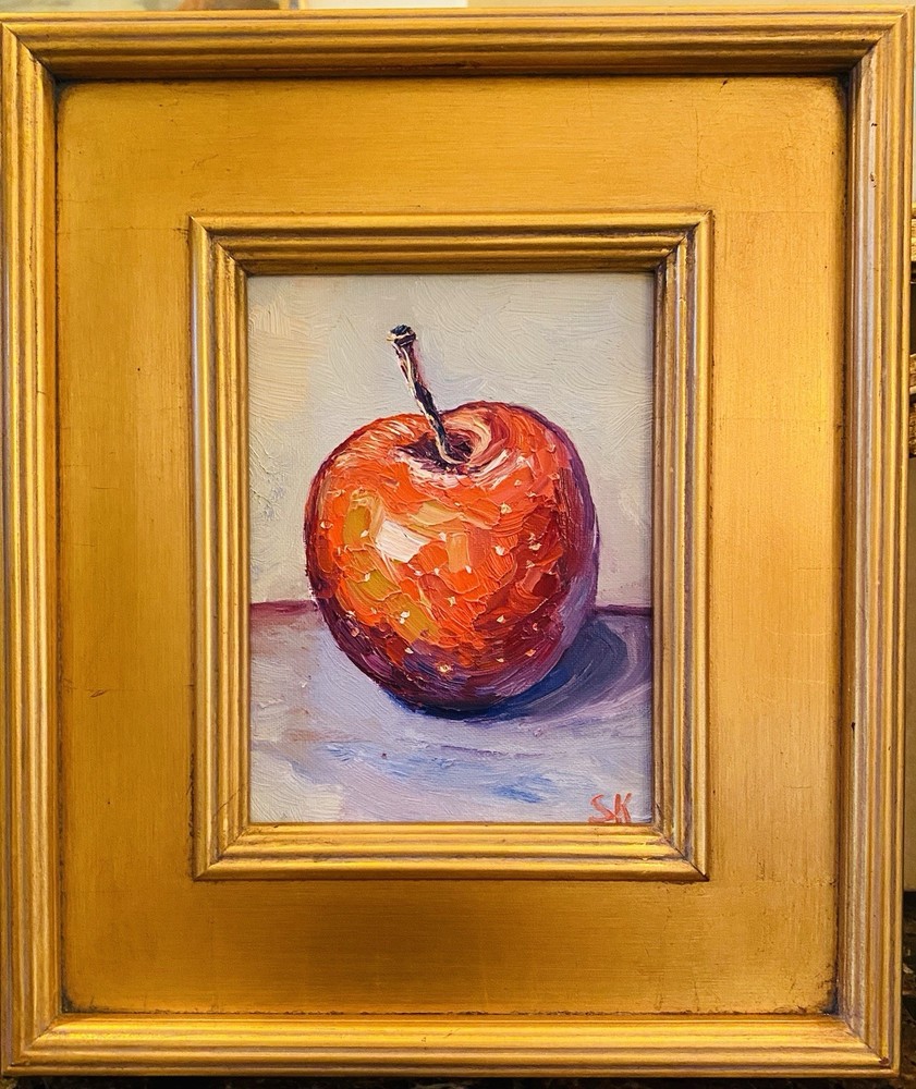 KADLIC Impressionist Fruit Still Life Impasto Painting Gold Fine Art 14” Frame