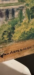Vintage Oil Painting Valley Green PA House Signed Van Artsdalen Landscape