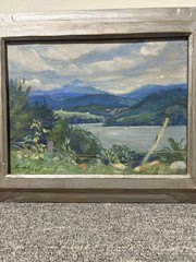 1935 Artist Signed Oil On Board Landscape Painting