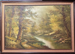 Original Irene Cafieri Oil Painting American Landscape Nature Art 30×41 Framed