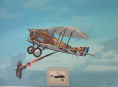 Raymond Waddey Painting WW1 SPAD XIII Smith IV, Arthur Raymond Brooks, 18″x24″