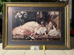 Massive Custom-Framed Victorian Masterpiece – „Mother and Child“ (45″ x 32″)