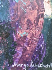 art 828 – Original Oil Painting on Cardboard / 19×19 in/48×48 cm Faceless figure