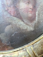 Antique 18th Century Religious Oil Painting Assumption of the Virgin Mary
