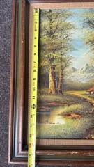 Vintage Signed Landscape Oil Painting Phillip Cantrell Mountain/River/Tree