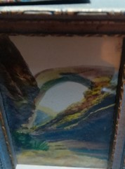 SET OF 3 mini painting framed vintage 3 -1/2 x 2- 1/2
