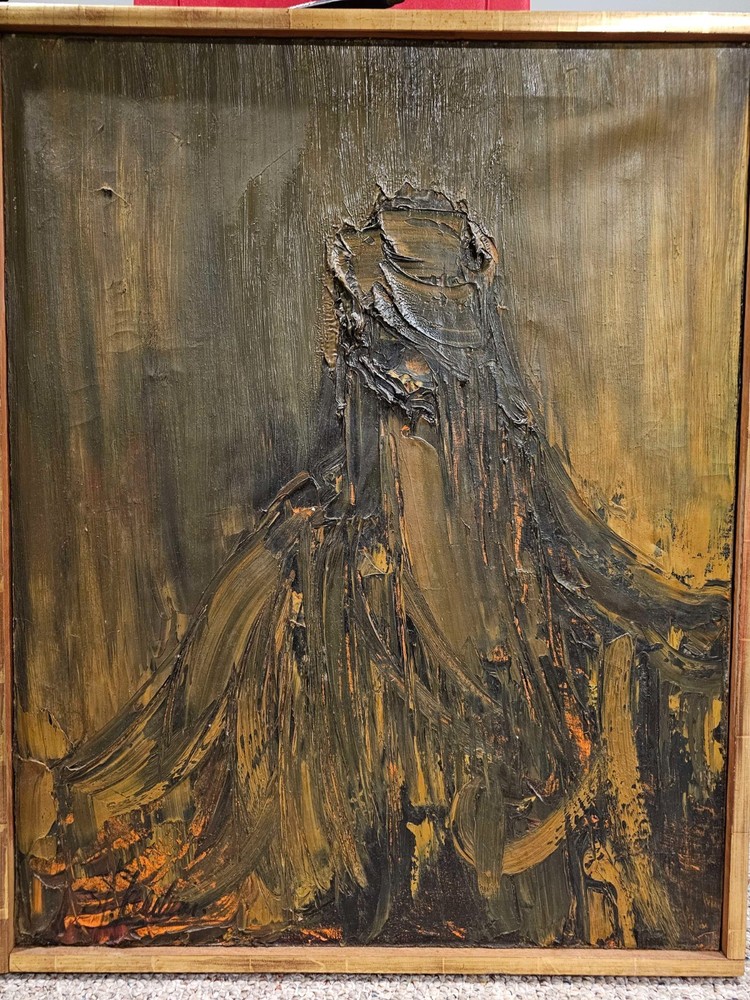 Joachim Probst Painting – 1965 Mary Troy – Abstraction Painting – 25X31