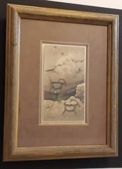 M.S. FRANCO Original SIGNED Native American Gouache Painting APACHE Artist FRAME