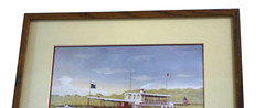 Framed Watercolor Painting Steam Boat „Louise“ 1982 Ted Brennan