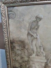 Framed Painting Garden Statue Signed by Aegina from Images