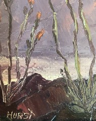 Martha Hurst Vintage California AZ Plein Air Desert Sunset Landscape Painting