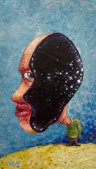 Distorted- 3×5 inch painting- artist Nick Mears