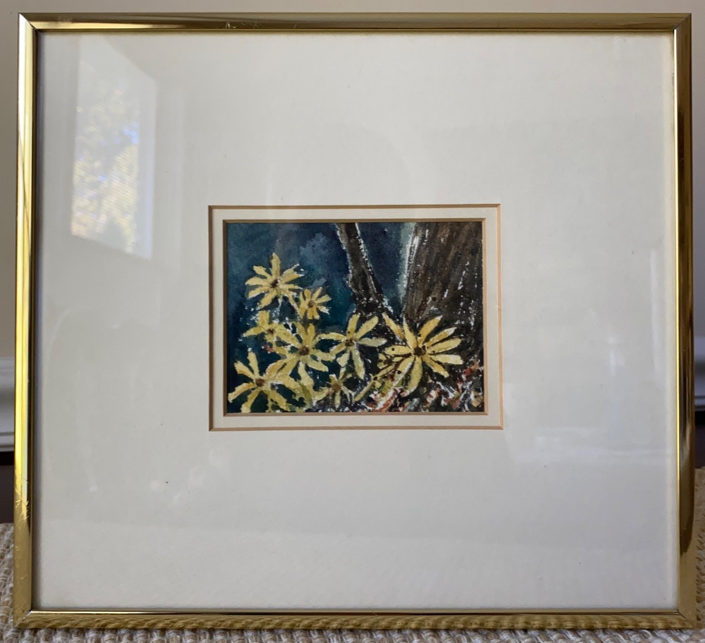 Original Watercolor Painting Flower Nature Theme Framed Signed Fran Ritchie Yost