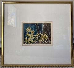 Original Watercolor Painting Flower Nature Theme Framed Signed Fran Ritchie Yost
