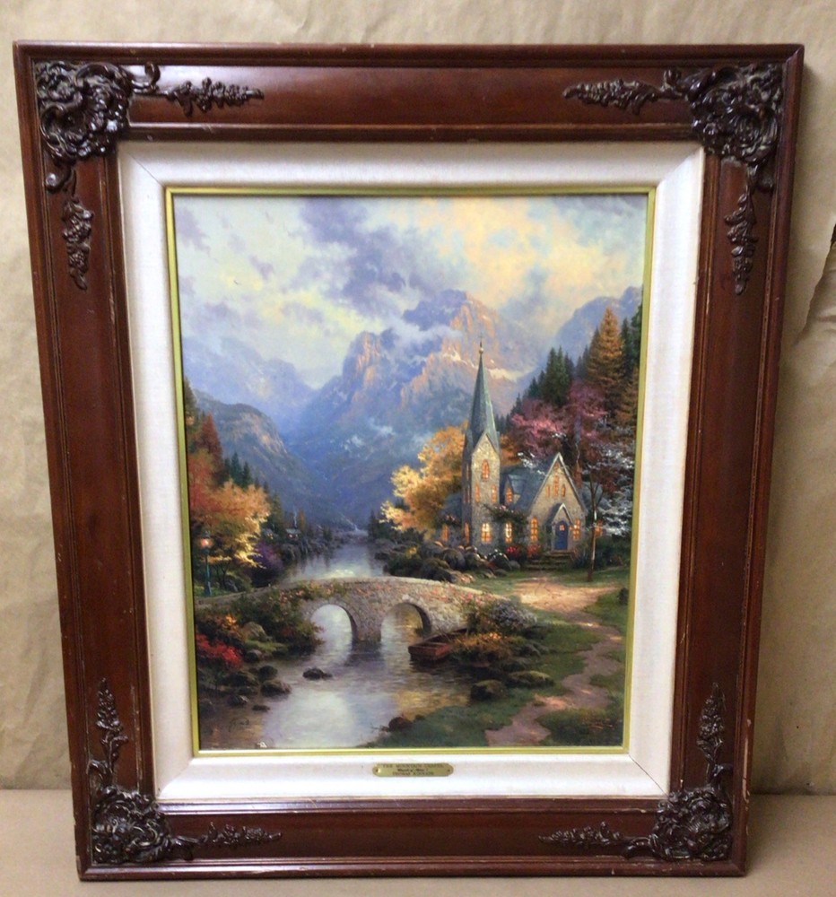 Thomas Kinkade The Mountain Chapel, Chapels Of Nature 1 Painting