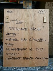Three Stooges MOE comedy ICON new 8×10 wood original painting art signed Crowell