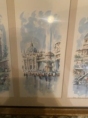6 UnFramed Watercolors Roma Piazza Navona Painting, Etc. 11.5×5&1/4”