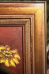 Vintage Oil Painting Floral Still Life Sunflowers Flowers Artist Signed Howard