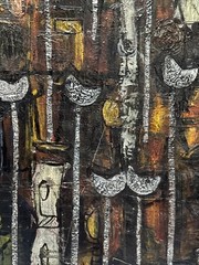 Mid Century Painting Abstract Large Expressionist Mexico Exhibited Minneapolis
