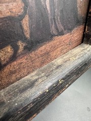 RRR Antique Oil Painting Skull Vanitas MEMENTO MORI vtg devil wood art Victorian
