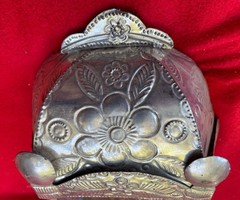 Mexican Folk Art Fabulous Virgin Of Guadalupe Tin & Glass Shrine From Oaxaca