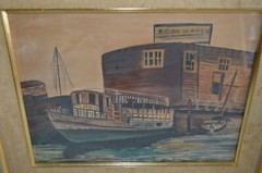 MORTON GROSSMAN 1926-1998 ANTIQUE WATERCOLOR PAPER SIGNED 1941 AMERICAN ARTIST