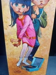 Vintage Lee Big Eyed Boy And Girl „Go-Go“ Teen Rocker 1960s Retro Mod