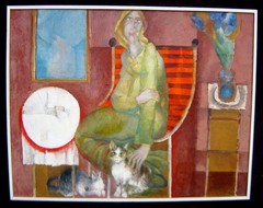 František Nikl 1935 – Prague / Cats Duet / Painting, Signed / Main Work / 1992