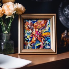 Octopus Painting Sea Animal Oil Painting Nautical Impasto Painting Underwater