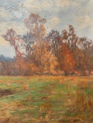 Accomplished Tonalist Painter William Merritt Post New England Landscape