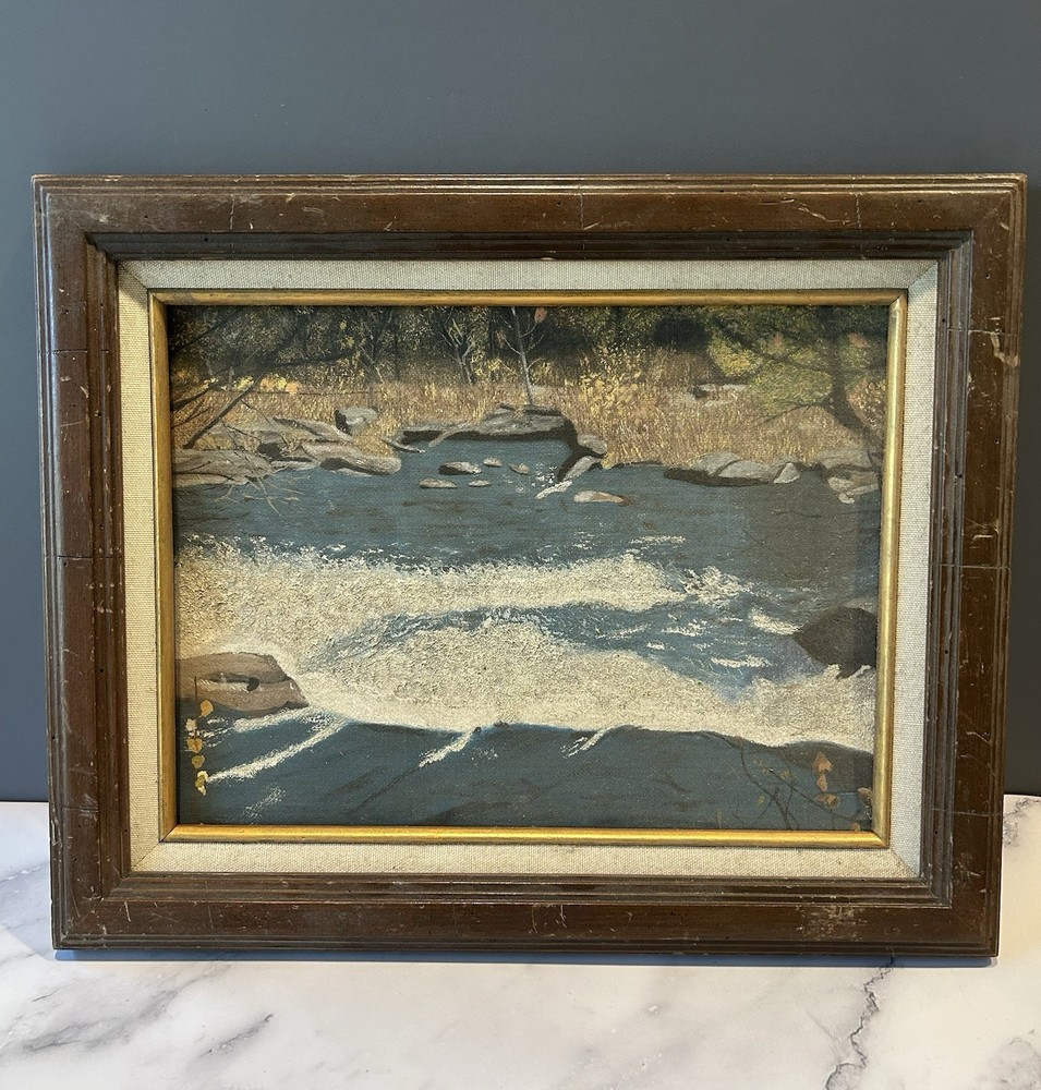 Edith Rock “White Water (Bull Falls)” Original Oil Painting River Landscape