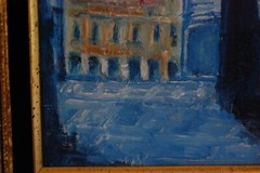 FRAMED OIL VITRALES STAINED GLASS WINDOWS OLD HAVANA, CUBA ARTIST: HECTO VIDAL