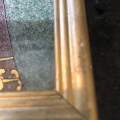 Four Vintage Unique Gemstone India Paintings Crushed Natural Gem Stones