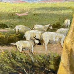 Vintage Willis M. Rue American Oil on Canvas Painting Navajo Woman “Shepherdess”
