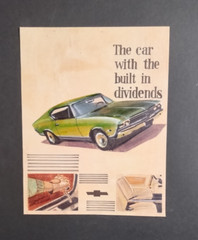Vtg orig auto Illustration 68 Chevelle SS 396 Detroit car painting Ad Art 5 /40
